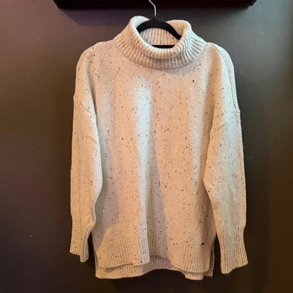 Calvin Klein Cream Speckled Turtleneck Sweater